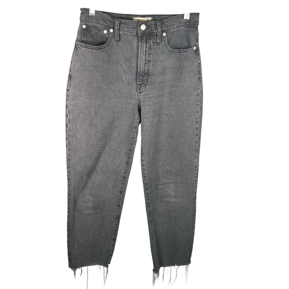 Madewell The Perfect‎ Vintage Straight Jean Womens Size 27 Frayed Hem Gray